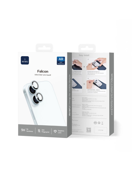 Protector Lente Titanio 3D para iPhone 17/16 (Gris) (2 lentes/paquete)