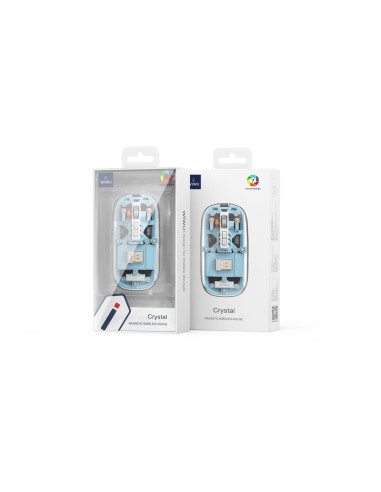 Ratón Magnético Crystal Dual Bluetooth, Azul
