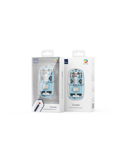 Ratón Magnético Crystal Dual Bluetooth, Azul