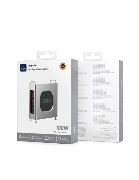 Warriors – Cargador Rápido GaN 100W PD (2A+2C)