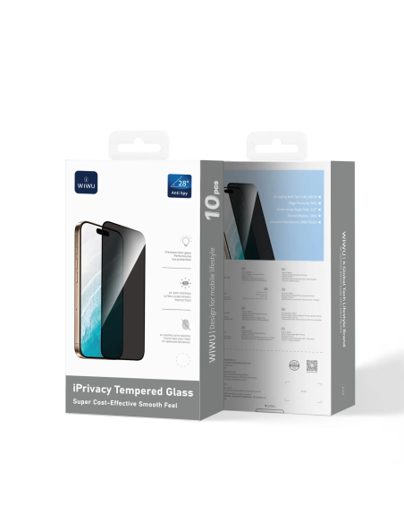 (Pack 10) Protector de pantalla de cristal templado antiespía para iPhone 17/16 Pro