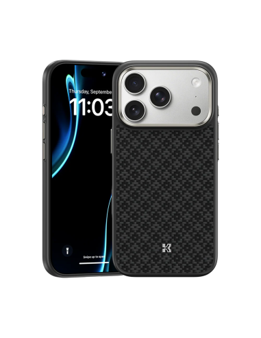 Benks ArmorPro ArmorGrid Funda Kevlar® iPhone 17 Pro/18 Pro Negro Obsidiana