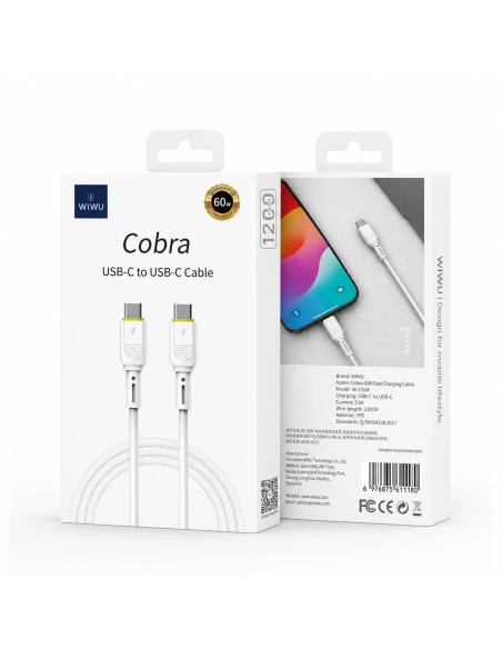 Cable USB-C a USB-C 60W Cobra (1.2 m)