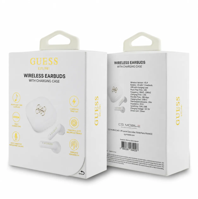 Auriculares TWS Guess 4G Blanco | WiWU Mayorista B2B Oficial
