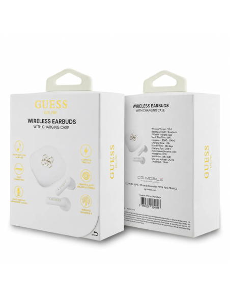 Auriculares TWS Guess 4G Blanco | WiWU Mayorista B2B Oficial