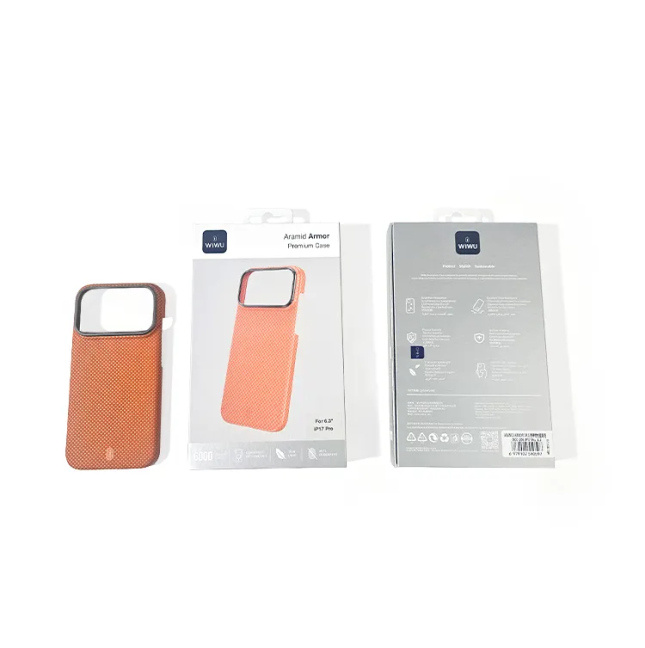Funda iPhone 17/18 Pro Fibra Aramida MagSafe Naranja | WiWU