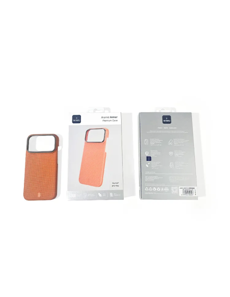 Funda iPhone 17/18 Pro Fibra Aramida MagSafe Naranja | WiWU