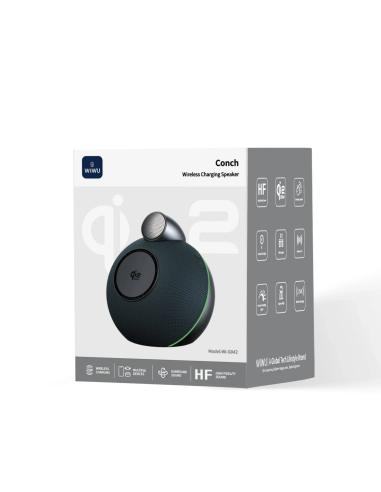 Altavoz con carga inalámbrica Qi2.2 25W Conch (Negro)