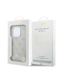 GUESS – Funda iPhone 15 Pro Max de Polipiel con MagSafe Logo Guess en Relieve Rosa