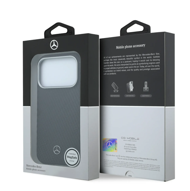 F. iPhone 17 Pro Max con Magsafe Cuero Negro Mercedes Benz