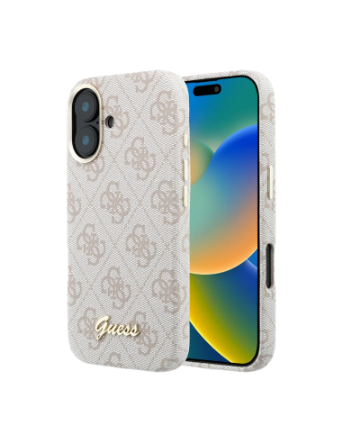 GUESS – Funda iPhone 17 de Polipiel con MagSafe Logo Guess en Relieve Rosa