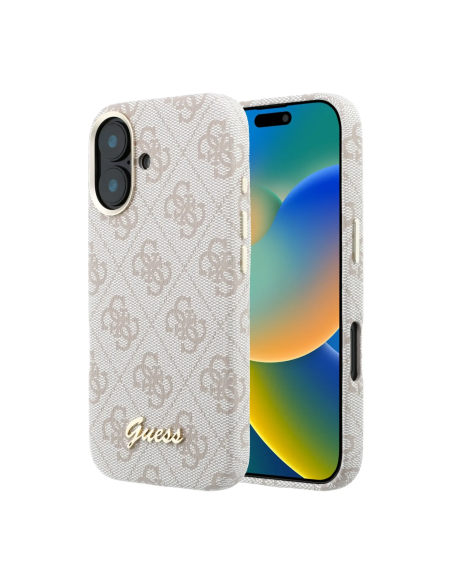 GUESS – Funda iPhone 17 de Polipiel con MagSafe Logo Guess en Relieve Rosa
