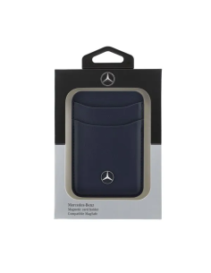 MERCEDES BENZ – Tarjetero Magnetico de Cuero Azul Marino