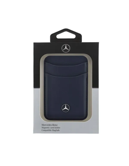 Mercedes-Benz Card Holder with MagSafe, Leather Effect (Navy Blue)