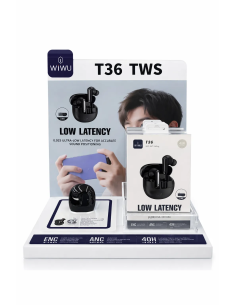 Pack T36 TWS 10 black headphones and 10 white + Free Display Stand