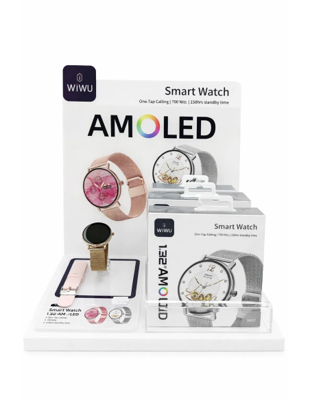 Pack SW07 5 relojes rosas y 5 platas+Expositor de regalo
