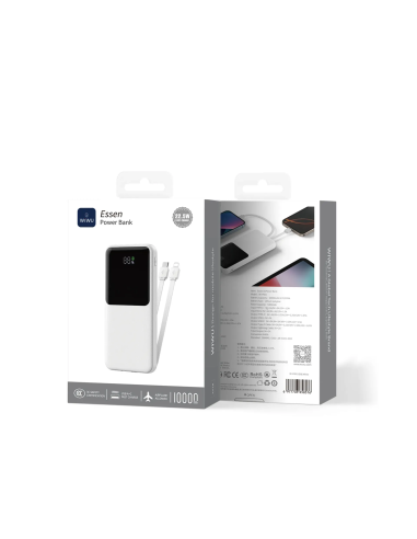 22.5W Power Bank Essen 2A 1C 10000 mAh Blanco
