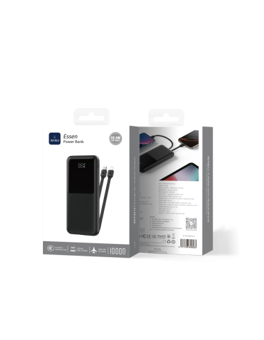 22.5W Power Bank Essen 2A 1C 10000 mAh Negro
