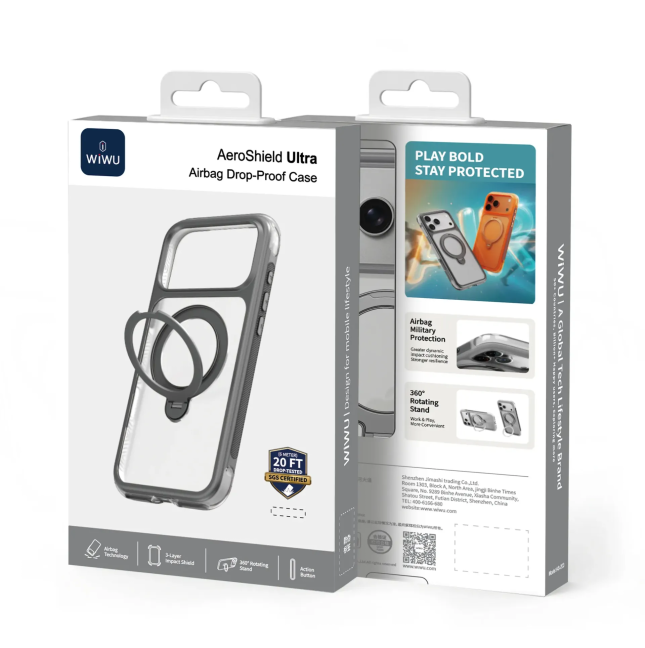 Funda iPhone 17/18 Pro AeroShield Pro Gris | WiWU