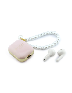 GUESS TWS Earbuds with Pearl Strap (Pink)
