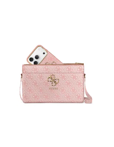 GUESS Handbag with 4G Logo, Wrist Strap and Adjustable Long Strap (Pink)