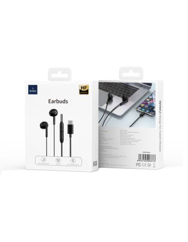 USB-C Wired Headphones Black