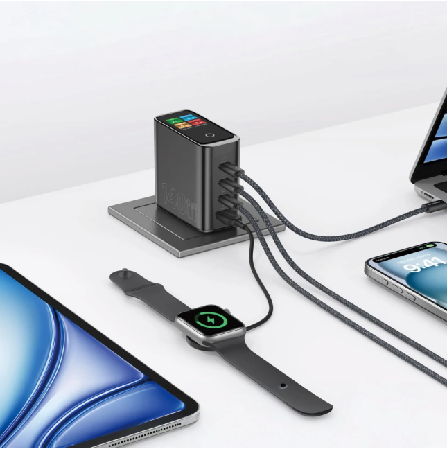 140W PD/QC con Pantalla Inteligente GaN