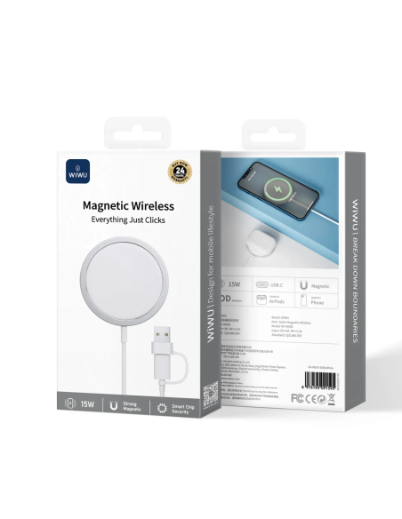 Cargador Inalámbrico Magnético Qi2.0