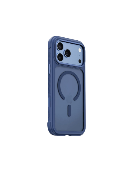AeroArmor Pro case for iPhone 18 and 17 Pro in matt navy blue with MagSafe. All-round shock-absorbing protection, camera cut-out