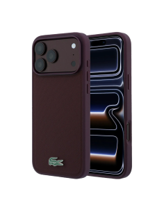Funda Lacoste para iPhone 17 Pro Max/18 Pro Max con Magsafe Petit Piqué (Burdeos)