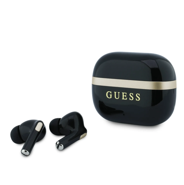 Auriculares TWS Guess Logo Dorado Negro | WiWU Mayorista B2B