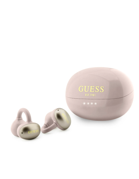 Auriculares OWS GUESS con logotipo clásico (Rosa)