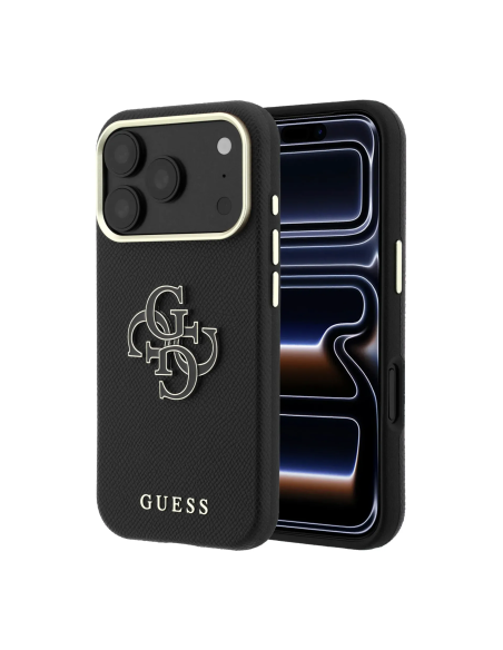 Funda Guess iPhone 18/17 Pro Max Logo 4G Negra | WiWU B2B Mayorista