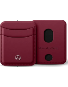 Tarjetero Mercedes-Benz con Magsafe, efecto cuero (Burdeos)