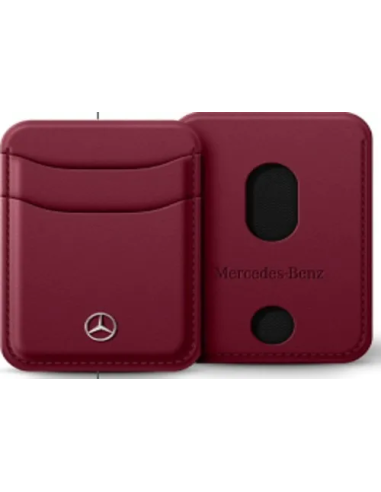 Tarjetero Mercedes-Benz con Magsafe, efecto cuero (Burdeos)