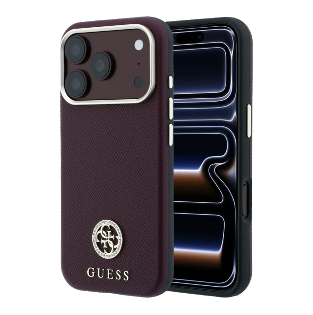 Funda Guess iPhone 18/17 Pro Strass Burdeos | WiWU Mayorista B2B