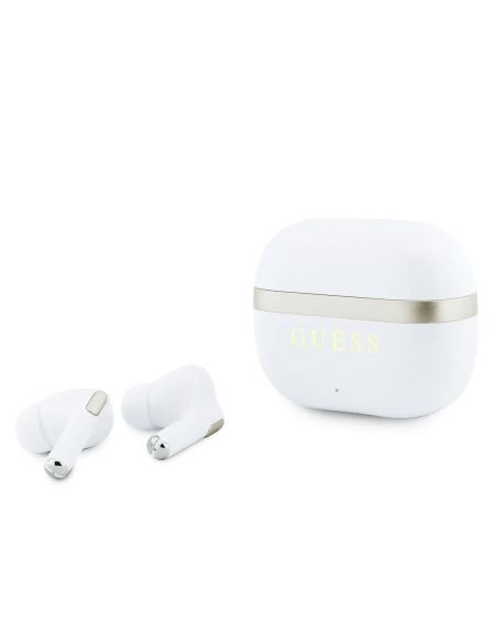 Auriculares TWS Guess Logo Dorado Blanco | WiWU Mayorista B2B