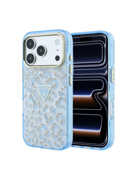 Funda Guess iPhone 18/17 Pro Max MagSafe Leopardo Azul | WiWU B2B