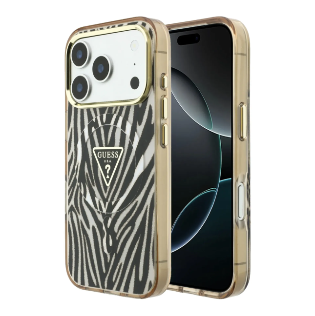 Funda Guess iPhone 18/17 Pro Max MagSafe Cebra Glitter | WiWU B2B