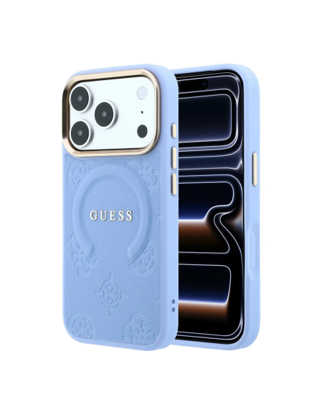 Funda Guess iPhone 18/17 Pro Max Saffiano Peonía Azul | WiWU B2B