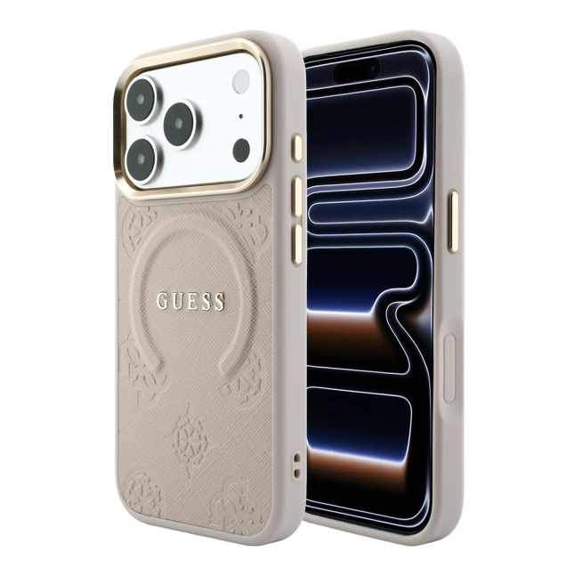 Funda Guess iPhone 18/17 Pro Max Saffiano Peonía Rosa | WiWU B2B