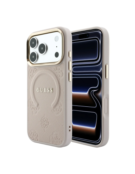 Funda Guess iPhone 18/17 Pro Max Saffiano Peonía Rosa | WiWU B2B