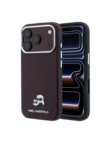 Funda Karl Lagerfeld para iPhone 18 Pro Max/17 Pro Max con Magsafe PU granulado (Burdeos)