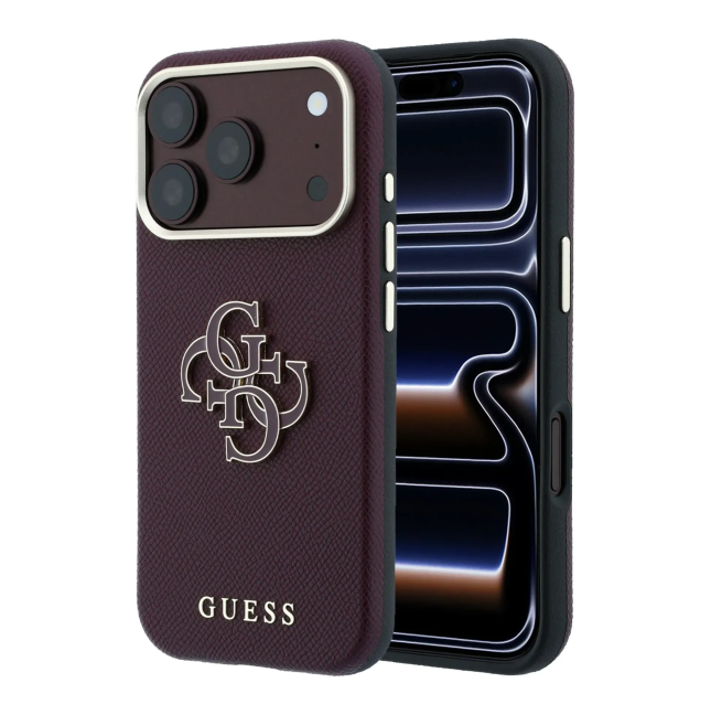 Funda Guess iPhone 18/17 Pro Max Logo 4G Burdeos | WiWU B2B Mayorista