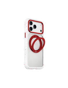 Funda iPhone 18/17 Pro Max Soporte MagSafe AreoArmor Blanco/Rojo | WiWU