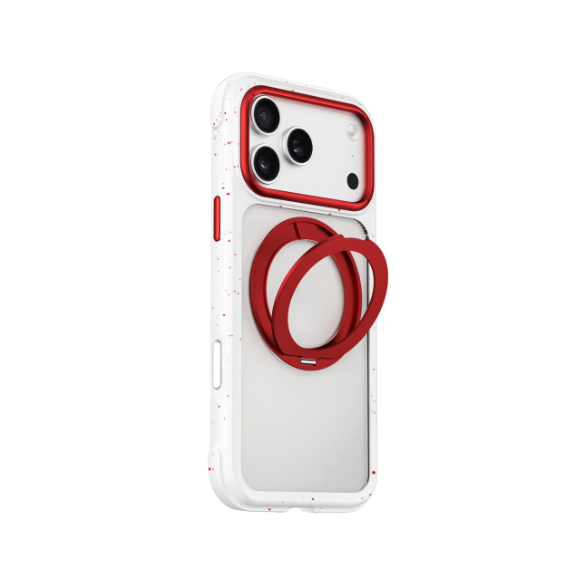 Funda iPhone 18/17 Pro Max Soporte MagSafe AreoArmor Blanco/Rojo | WiWU