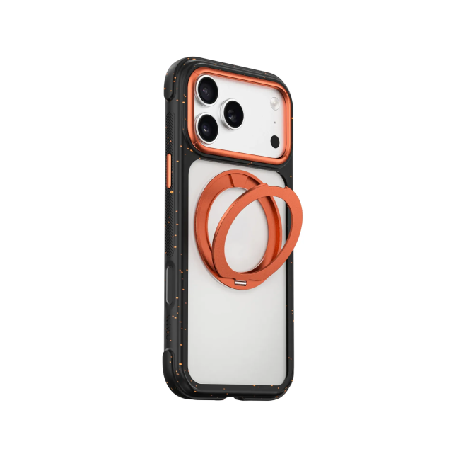 Funda iPhone 18/17 Pro Max Soporte MagSafe AreoArmor Negro/Naranja | WiWU