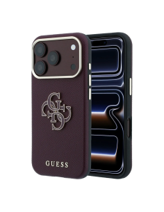 Funda Guess iPhone 18/17 Pro Logo 4G Burdeos | WiWU B2B Mayorista