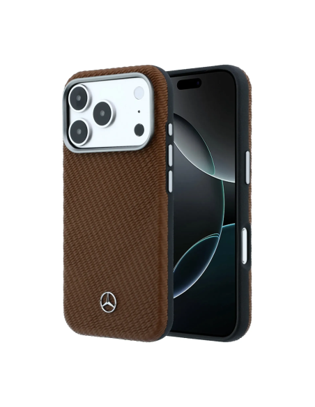 Funda Mercedes-Benz para iPhone 18 Pro Max/17 Pro Max con Magsafe y textura trenzada (Camel)