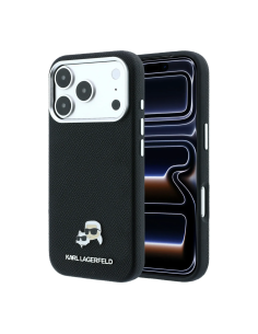 Karl Lagerfeld case for iPhone 18 Pro/17 Pro with Magsafe textured PU (Black)